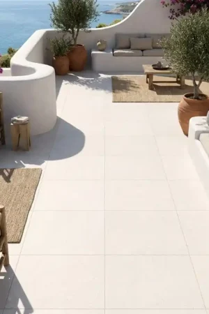 Dernier Modèle Carrelage VIDA CREMA effet béton ciré blanc cassé 60x60 R10